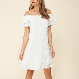 Ximena Off The Shoulder Dress (Ivory)